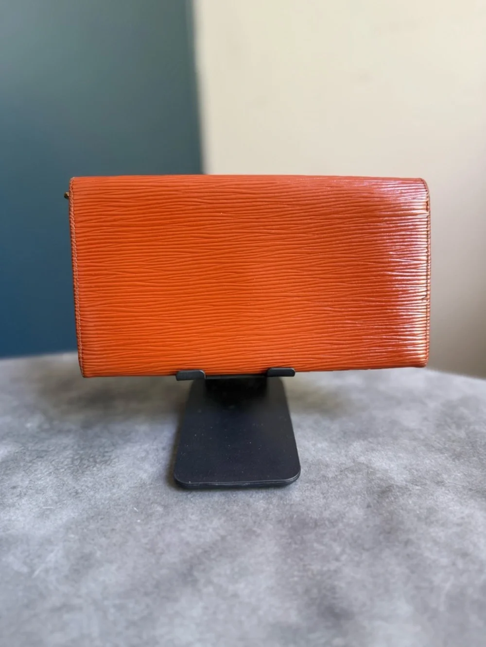 Louis Vuitton Brown Orange Epi Leather Fold-Over Clutch